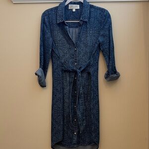 Anthropologie - Cloth & Stone Dark Blue Long Sleeve Shirt Dress